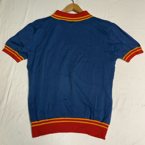 OXKNIT Store  Knit Polo Shirt Men’s size Large Retro  60s 70s Mod Style - Picture 6 of 7